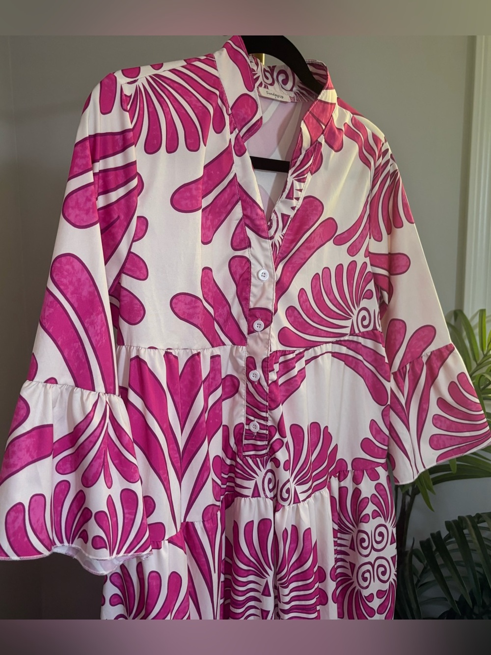 SundayUp Magenta & White Print Dress - Picture 5 of 16